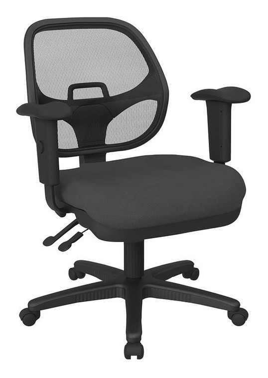 Office Star Ergonomic Task Chair With Progrid Back In Icon Grey Fabric 29024-226