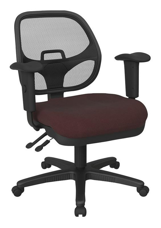 Office Star Ergonomic Task Chair W/ Progrid Back In Icon Burgundy Fabric 29024-227