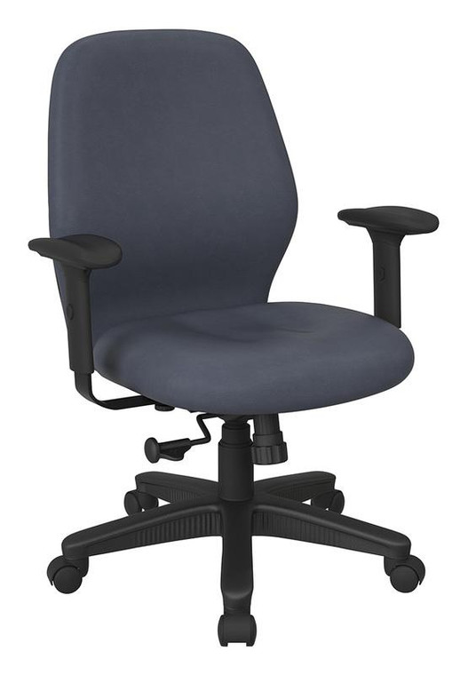 Office Star Mid Back 2-To-1 Synchro Tilt Chair In Dillon Blue Fabric 3121-R105