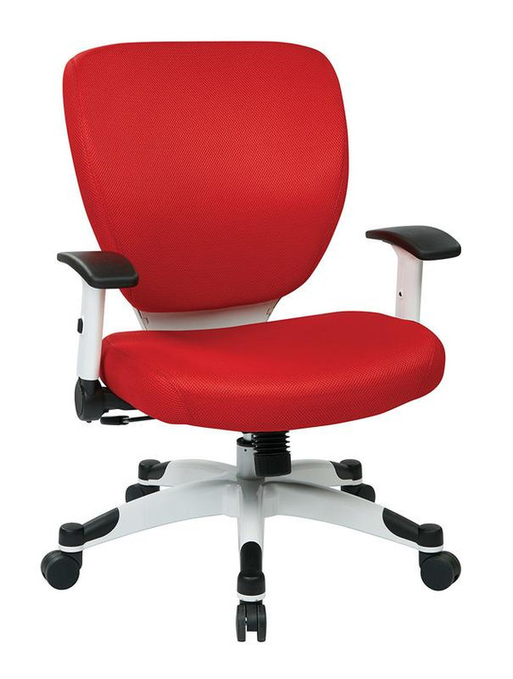 Office Star White Frame Managers Chair With Padded Mesh Seat - (Red ) 5200W-9
