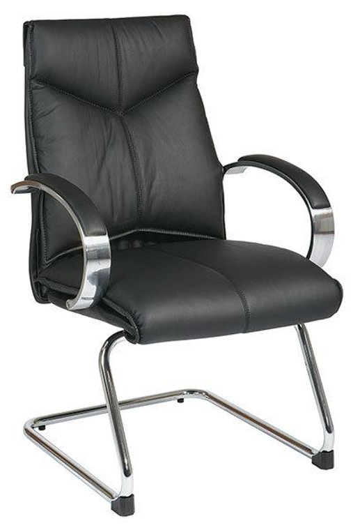 Office Star Pro-Line II Deluxe Mid Back Executive Leather Visitors Chair 8205