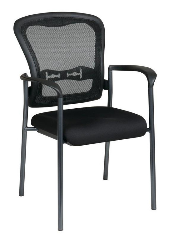 Office Star Titanium Visitors Chair With Arms And Progrid Back 84510-30