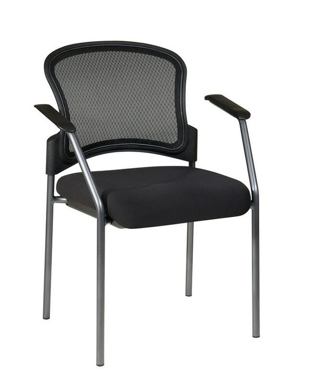 Office Star Progrid Contour Back Titanium Visitors Chair With Arms 86710-30
