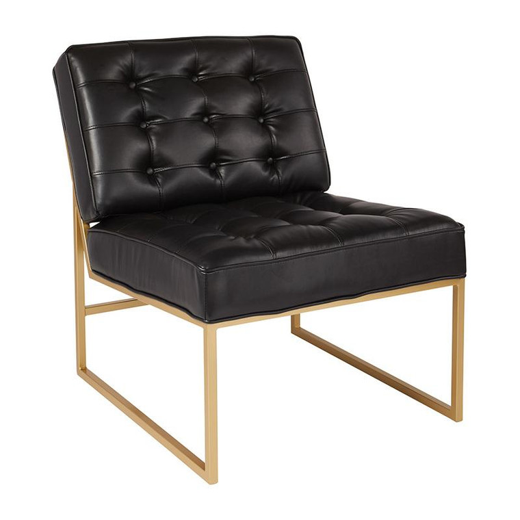 Office Star Anthony Chair In Black Faux Leather With Coated Gold Frame ATH51CG-B18