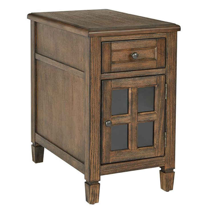 Office Star Drayton Side Table With Power In Brushed Java BP-DRYAC-YCM3