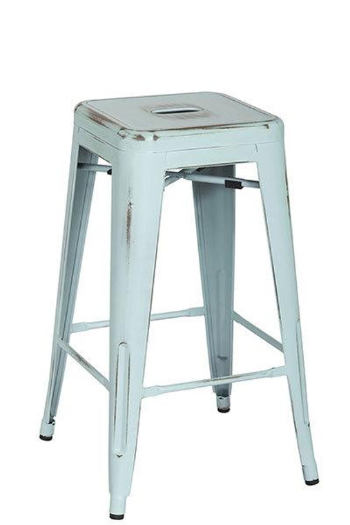 Office Star Bristow Tolix 26" Sky Blue Metal Barstools ( Pack Of 2 ) BRW3026A2-ASB
