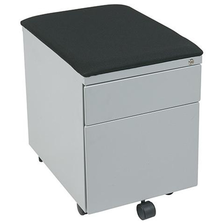 Office Star Mobile File With Padded Seat BXPMC22BF-GY