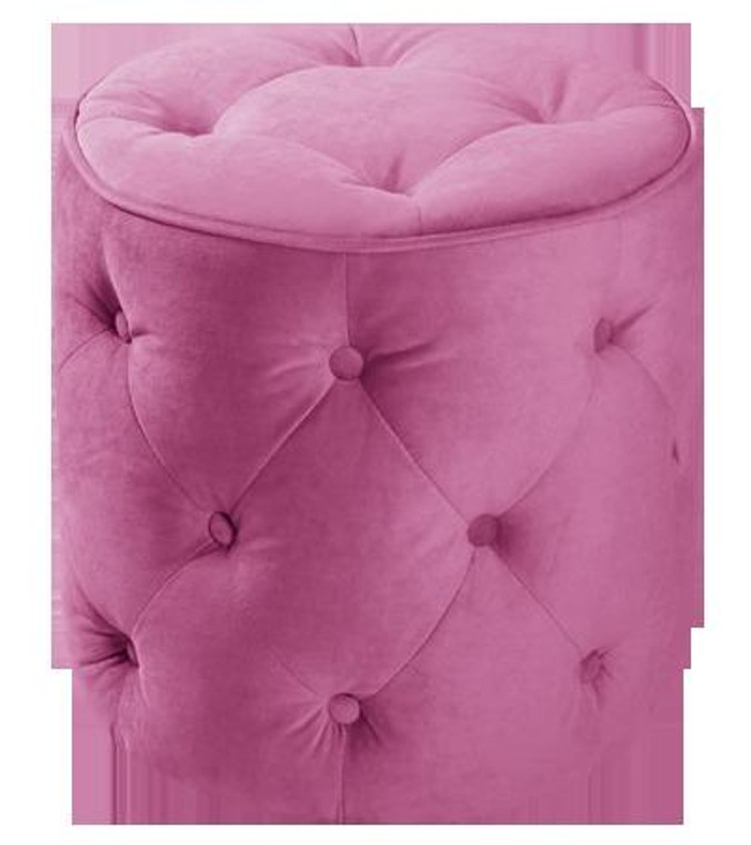 Office Star Curves Tufted Round Ottoman In Pink Velvet CVS905-P18