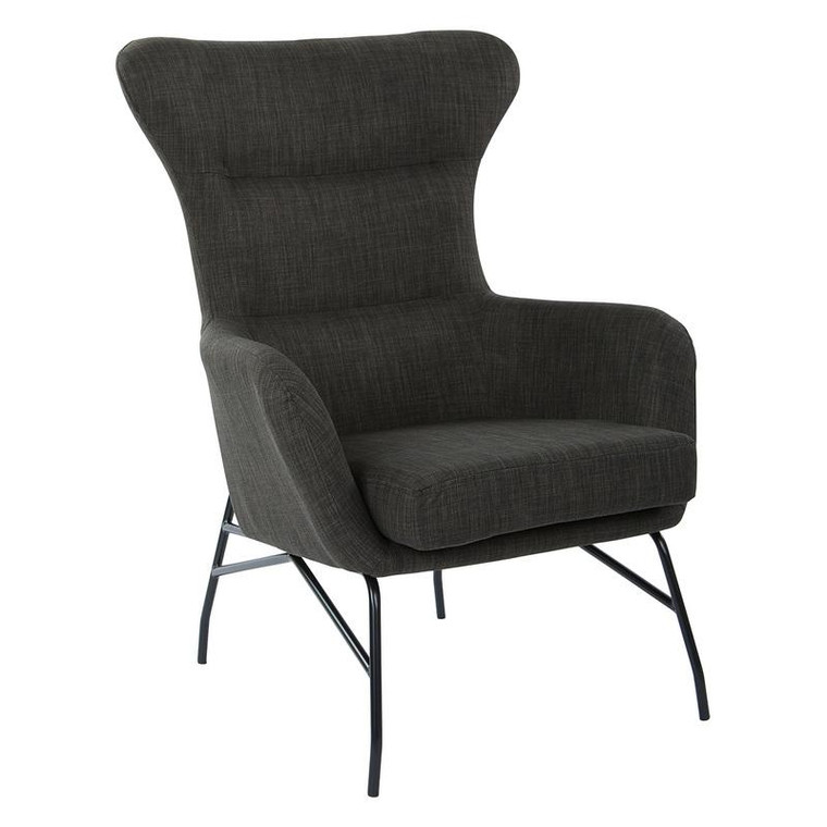 Office Star Enzo Chair In Asphalt With Black Legs ENZ-M48