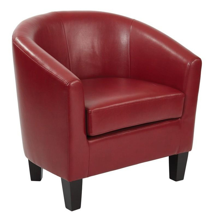 Office Star Ave Six Ethan Tub Chair In Deluxe Cranberry Vinyl Fabric ETN-PD22