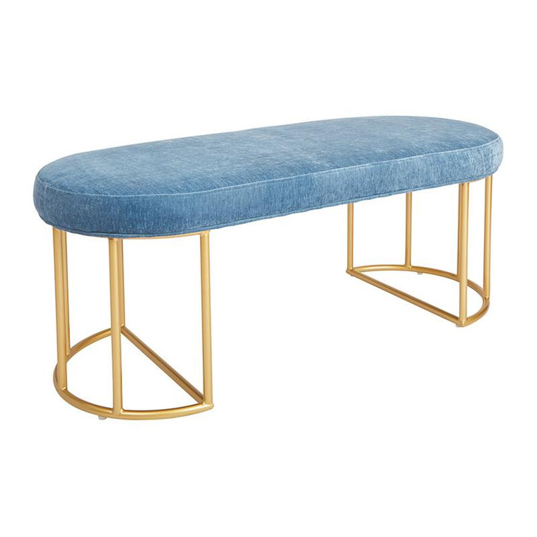 Office Star Kinsley Bench In Royal Velvet With Gold Frame KNY48-V19