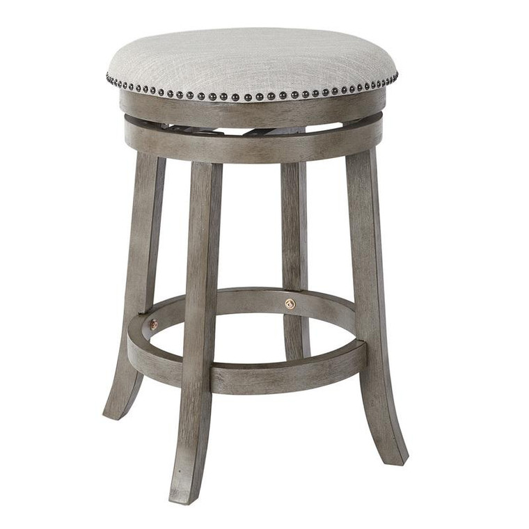 Office Star Backless Swivel Stool In Antique Grey Finish 2-Pack MET17824-AG