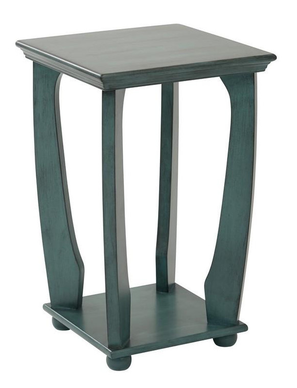 Office Star Mila Square Accent Table In Caribbean Blue Wood OP-MLAS1-YM21