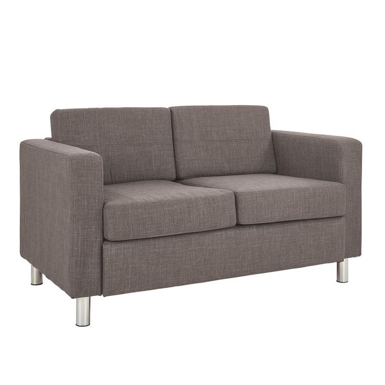 Office Star Pacific Loveseat In Cement Fabric PAC52-M59