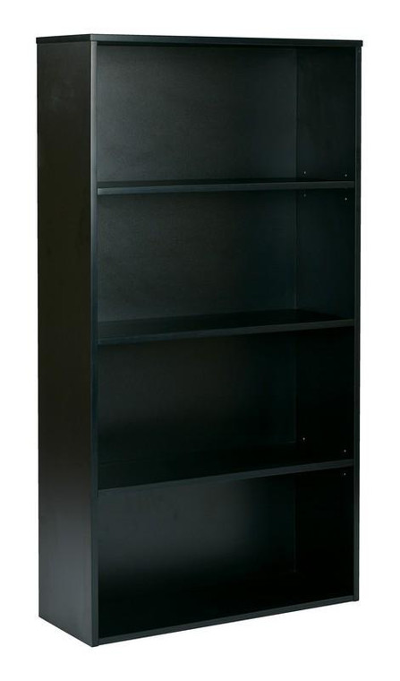 Office Star Prado 60" Black 4-Shelf Bookcase PRD3260-BLK