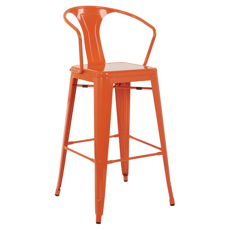 Office Star Patterson Stool In Orange 2-Pack PTR420A2-18