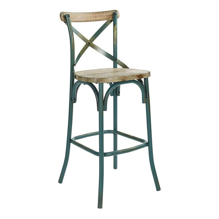 Office Star Somerset 30" Bar Stool With Back In Antique Tourquoise K/D SMR30-ATQ