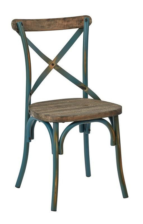 Office Star Somerset Turquoise Metal X-Back Chair SMR424WAS-ATQ