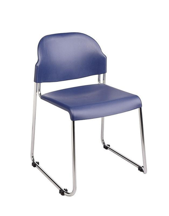 Office Star Blue Stacking Chair With Plastic Seat And Back ( Pack Of 4 ) STC3030-7