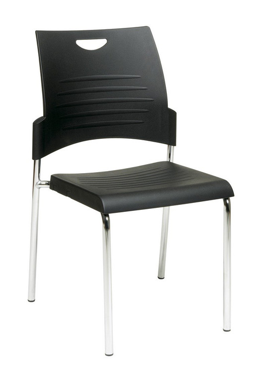 Office Star Straight Leg Stack Chair - Black (Pack of 28) STC8300C28-3