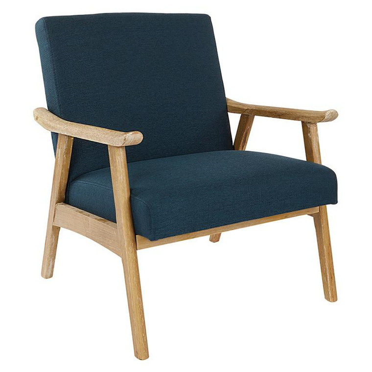 Office Star Weldon Chair In Klein Azure Fabric W/ Brushed Finished Frame WDN51-K14