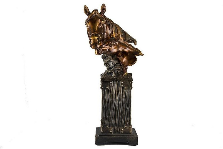 W8000-214 Oh! Trendy Horse Head Sculpture - Bronze