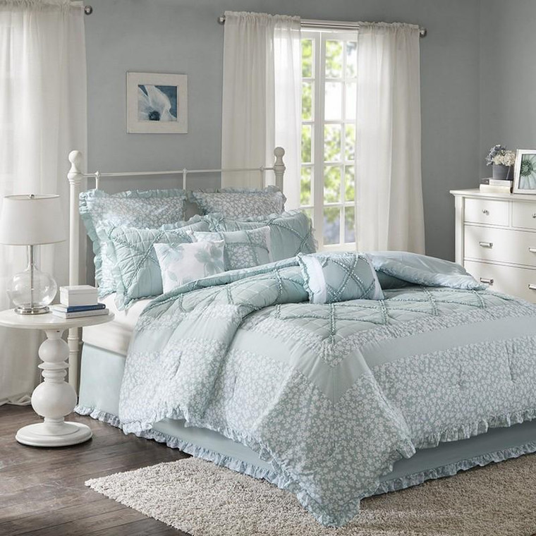 Madison Park 9 Piece Cotton Percale Comforter Set - Cal King MP10-3633 By Olliix