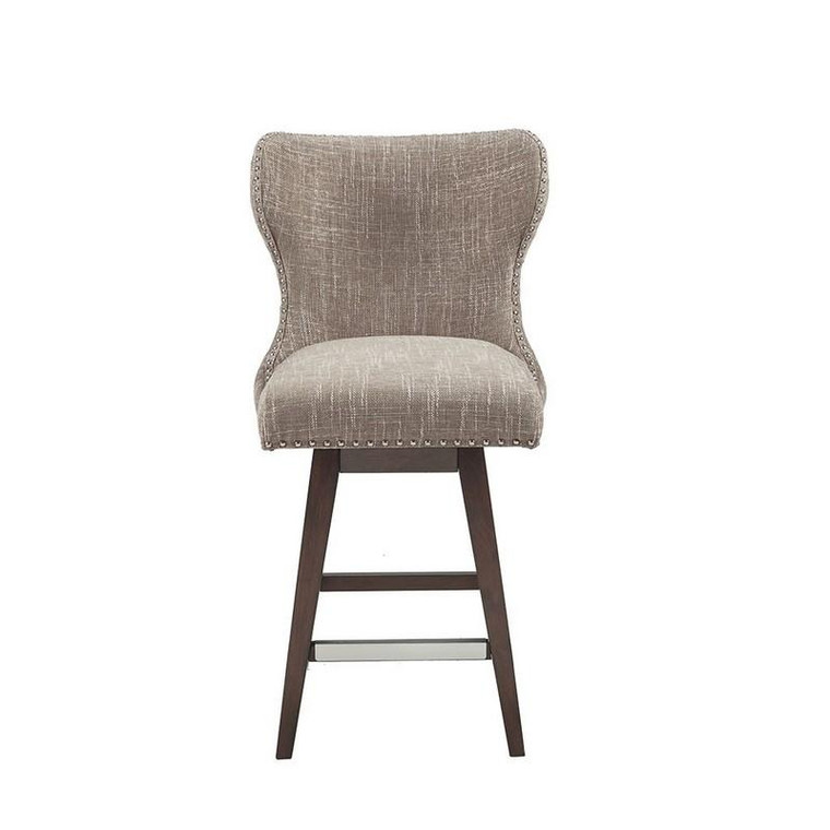 High Wingback Button Tufted Upholstered 27" Swivel Counter Bar Stool MP104-0391 By Olliix