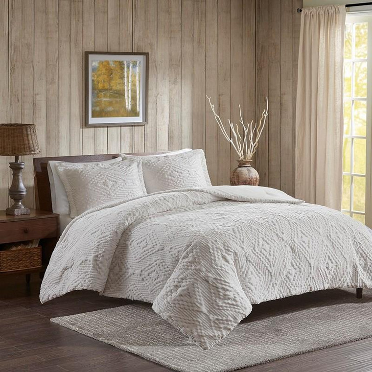 Olliix Woolrich Teton Embroidered Plush Coverlet Set -King/Cal King WR13-2058