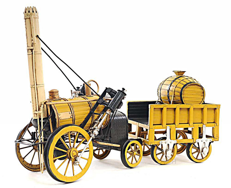 AJ011 Decoration 1829 Yellow Stephenson Rocket Steam Locomotive Model
