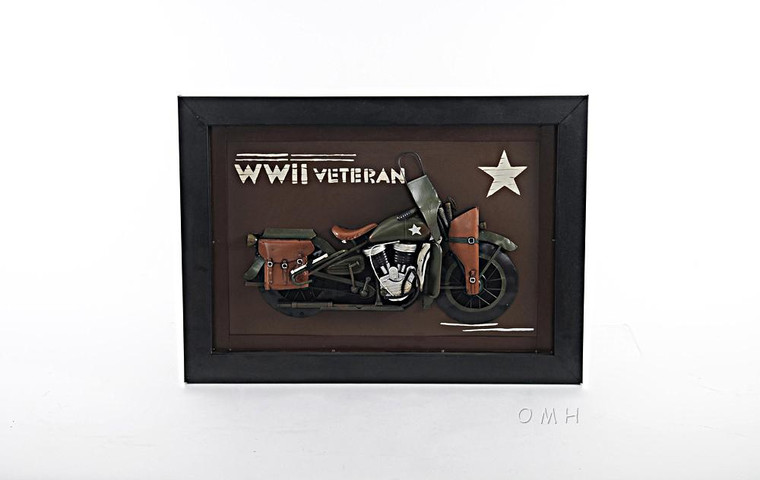 AJ045 Vintage WWII Motorcycle 3D Painting by Old Modern Handicrafts