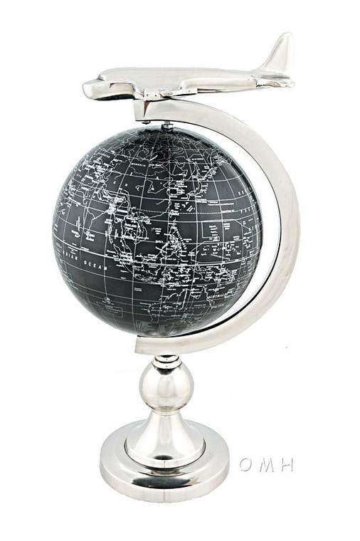 AK020 Airplane on Globe with Brass Stand by Old Modern Handicrafts