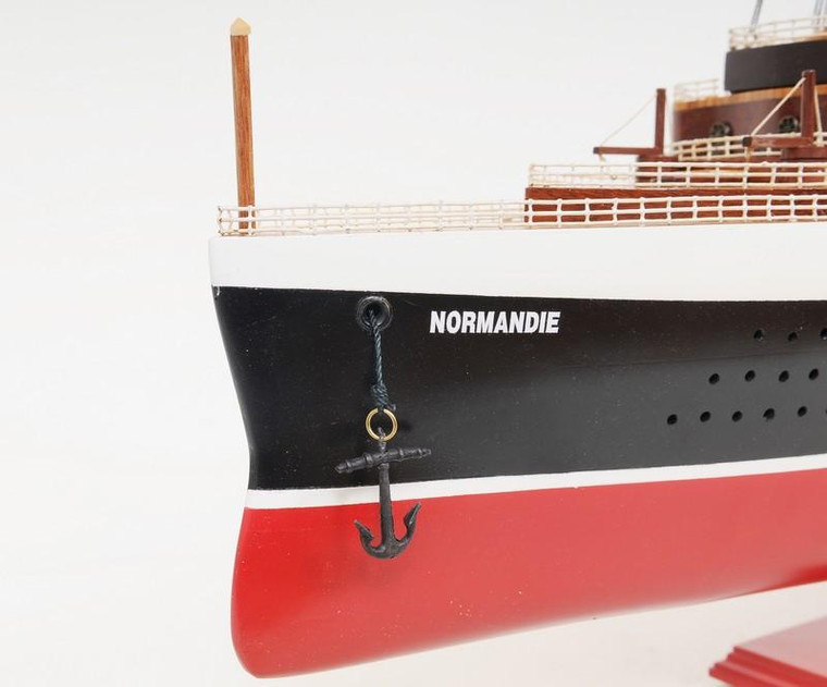 C026 Normandie Painted Large Ship Model by Old Modern Handicrafts