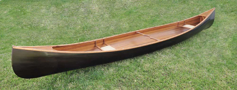 K045 Ribs Dark Stained Canoe 18' by Old Modern Handicrafts