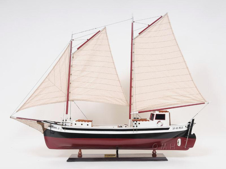 Y110 La Gaspesienne Painted Ship Model by Old Modern Handicrafts