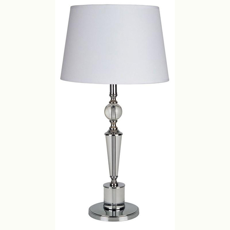 31136 Ore International 27.5 Inch Solid Crystal Table Lamp - Clear
