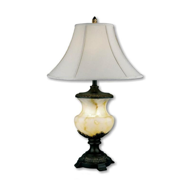 8193 Ore International 32 Inch Alabaster Table Lamp + Night Light