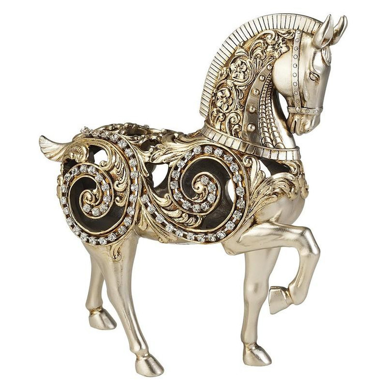 K-4245-D3 Ore International 11.50in. Silver Knight Horse Decorative Piece