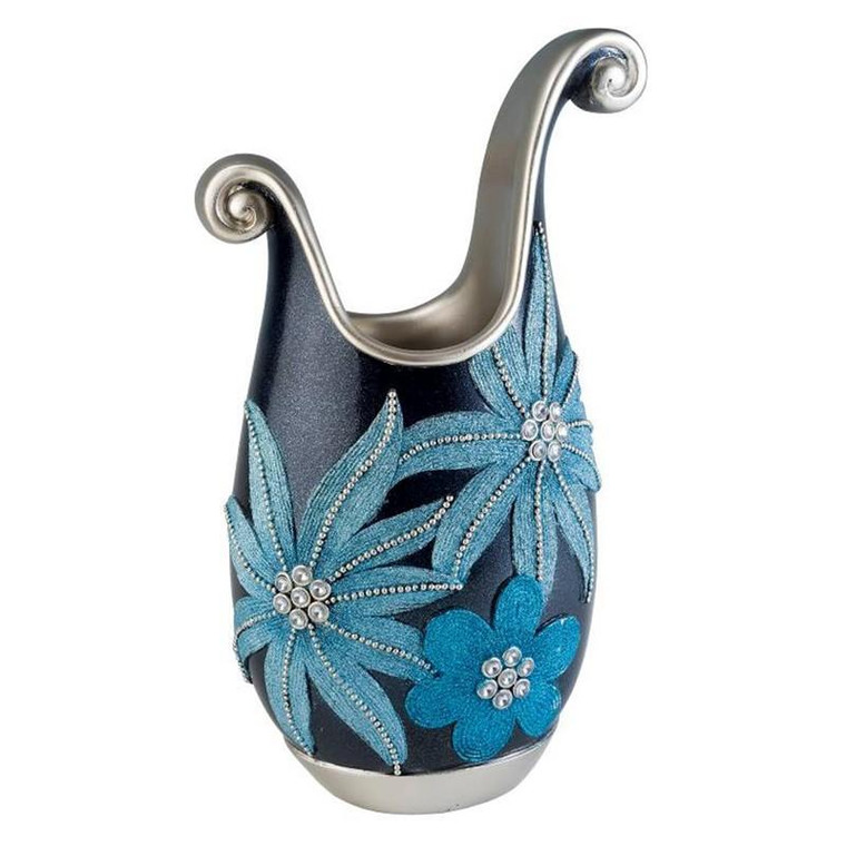 K-4251V Ore International 14 Inch Aqua Demeter Decorative Vase