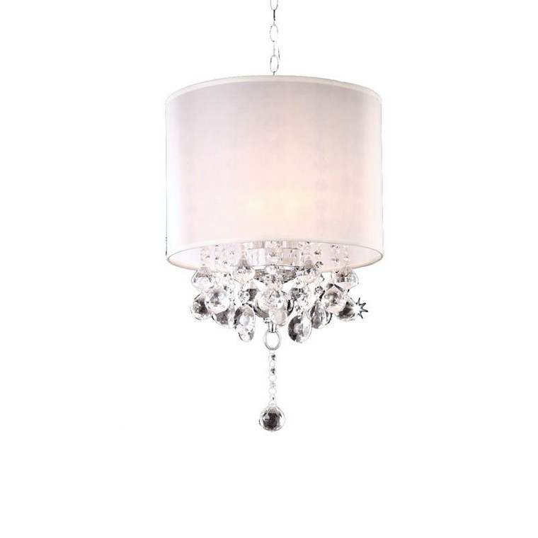 K-5110H Ore International 21 Inch Crystal Silver Chandelier