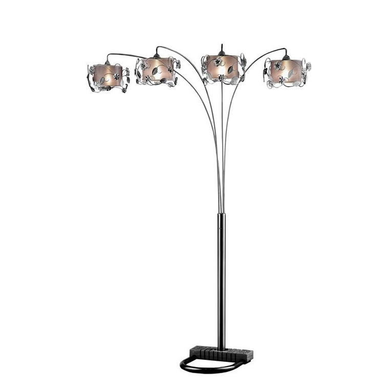 Ore International 91"H Silver Crystal Arch Lamp K-5121A