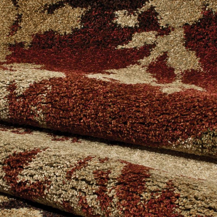 Orian Wild Weave Plush Floral Ogletree Rouge Rug - 5'3" x 7'6" - 1616