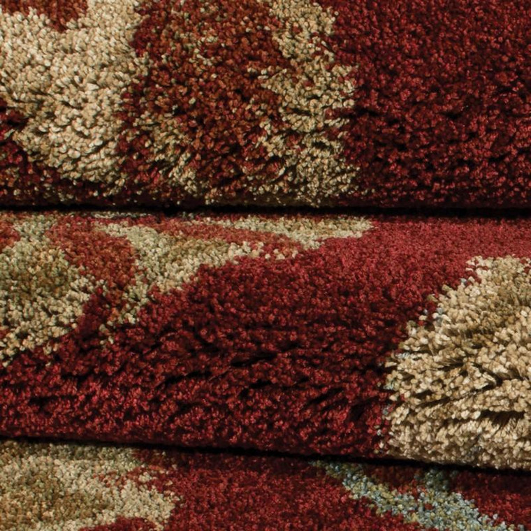 Orian Wild Weave Plush Floral London Rouge Rug - 5'3" x 7'6" - 1622