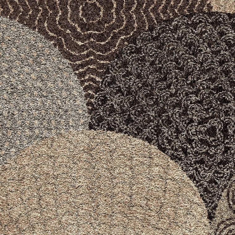 Orian Wild Weave Plush Circles Oystershell Gray Rug - 7'10" x 10'10" - 1650