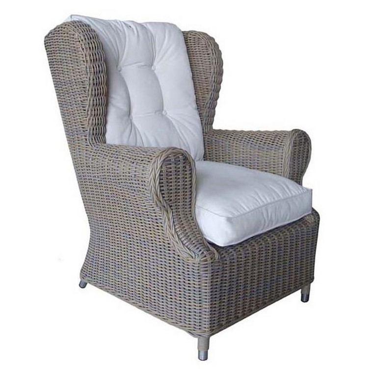 OL-WNG01-ECO Outdoor Kubu Grey Wing Chair With White Cushion