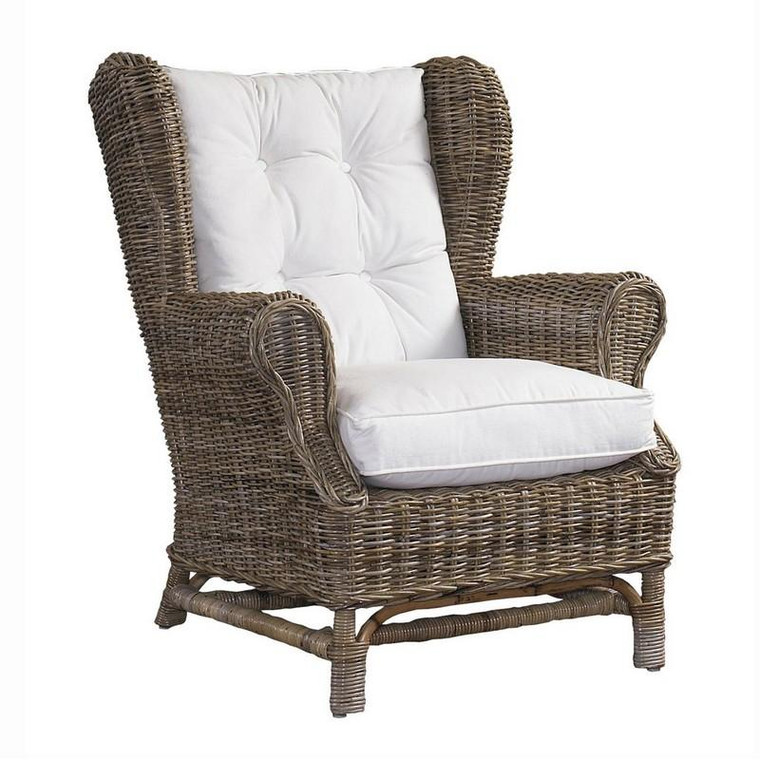 WNG01-KUBU Kubu Grey Wing Chair With White Cushion