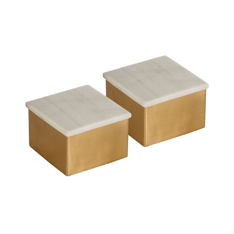 Pomeroy Castelby Set Of 2 Brass Boxes 406348/S2