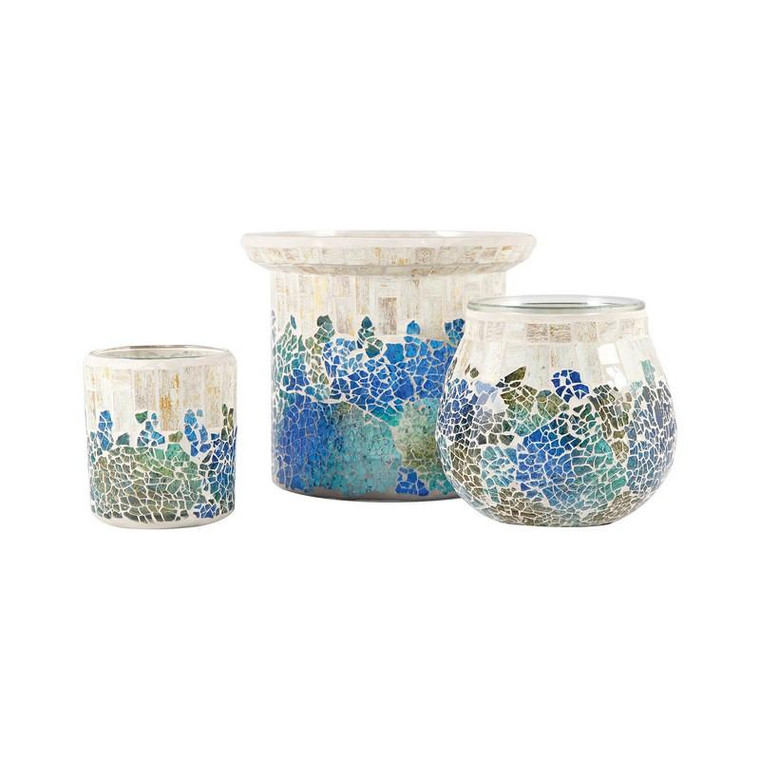 Pomeroy Cool Waters Candle Holder - Set Of 3 439377