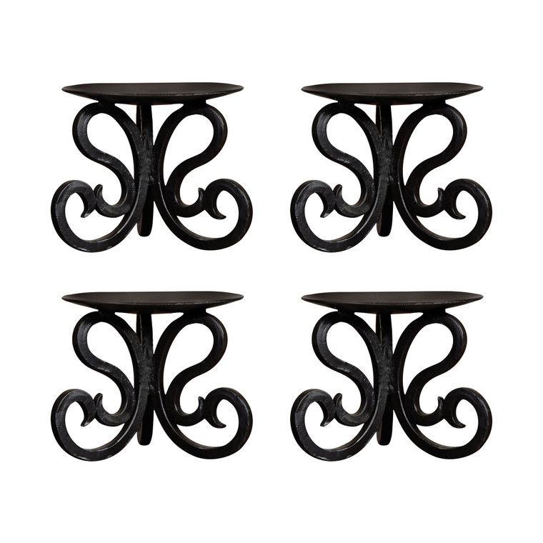 Pomeroy 5.5"H Paisley Set Of 4 Pillar Candle Holders 615023/S4
