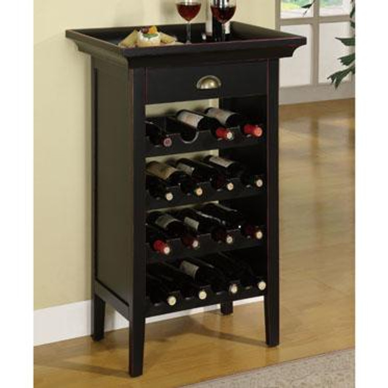Black With Merlot Rub Through Wine Cabinet 502-426 by Powell
